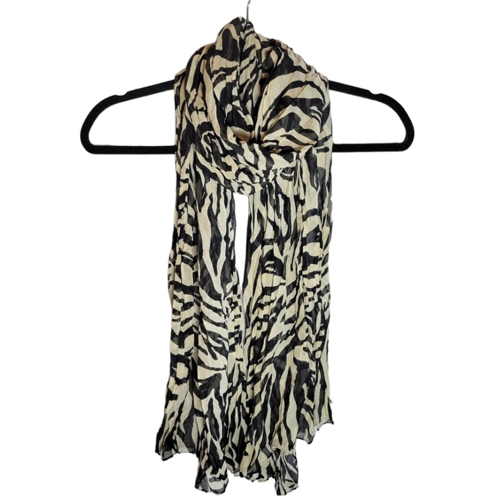 Stylish Black and White Zebra Print Scarf